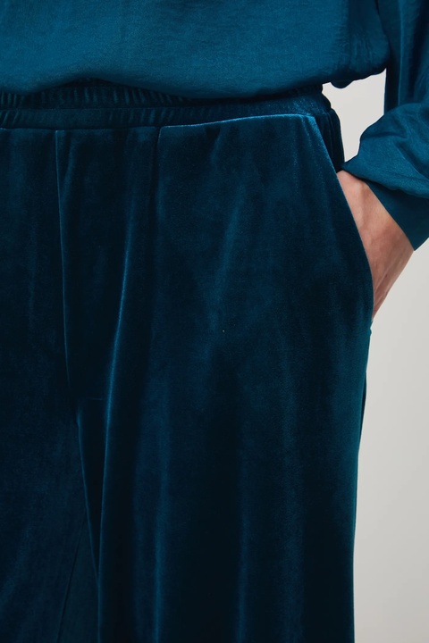 Medicine spodnie damskie kolor zielony szerokie medium waist - zdjęcie produktu nr 1