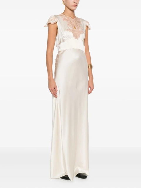 Chloé lace-detail silk maxi dress - White - zdjęcie produktu nr 2