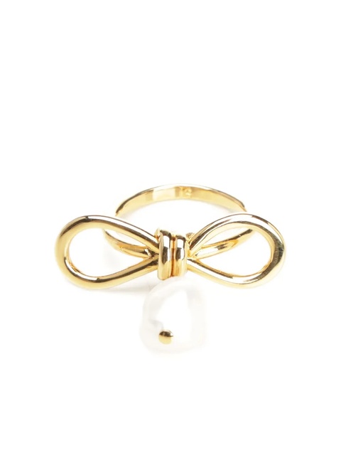 Marni bow pearl-drop ring - Gold - zdjęcie produktu nr 2