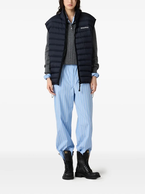 Miu Miu quilted stand-up collar gilet - Blue - zdjęcie produktu nr 1
