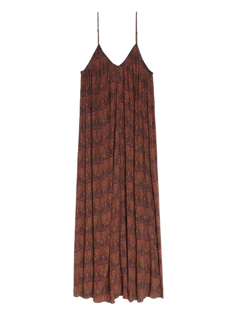 Zadig&Voltaire paisley-pattern lace-trim maxi dress - Brown - zdjęcie produktu nr 1