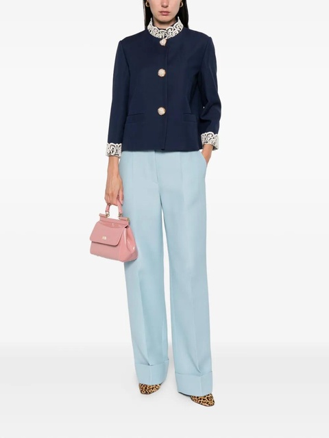 Valentino Garavani cuffed-hem tailored trousers - Blue - zdjęcie produktu nr 2