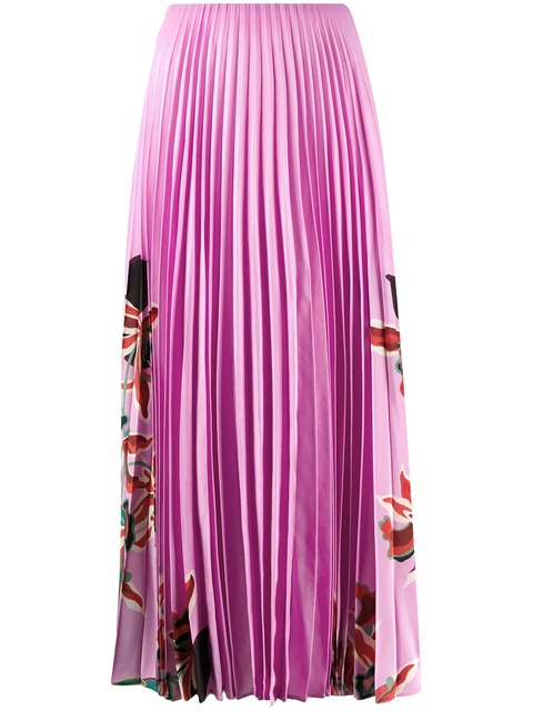 Valentino Garavani floral print pleated skirt - Pink - zdjęcie produktu nr 1