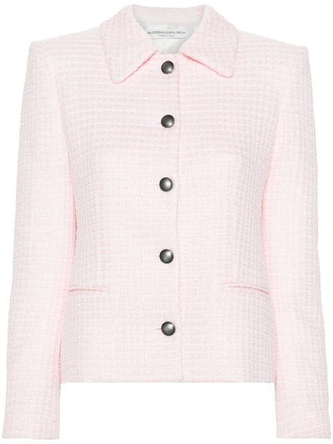 Alessandra Rich sequin-embellished tweed blazer - Pink - zdjęcie produktu nr 1