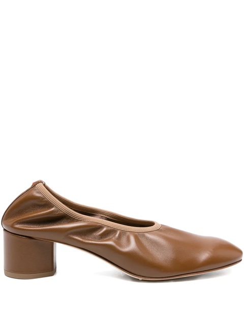 Aeyde 45mm elastic-panel block-heel pumps - Brown - zdjęcie produktu nr 1