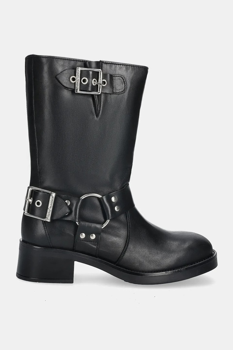 Steve Madden botki skórzane Blessing damskie kolor czarny na płaskim obcasie lekko ocieplone 11003172 - zdjęcie produktu nr 2