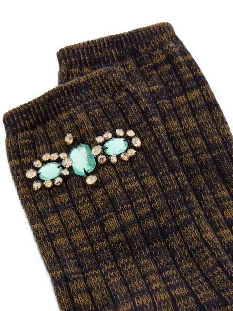 PINKO jewel-embellished ribbed socks - Grey - zdjęcie produktu nr 2