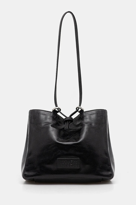 MM6 Maison Margiela torebka skórzana kolor czarny SB5ZH0021.P7187.T8013 - zdjęcie produktu nr 1
