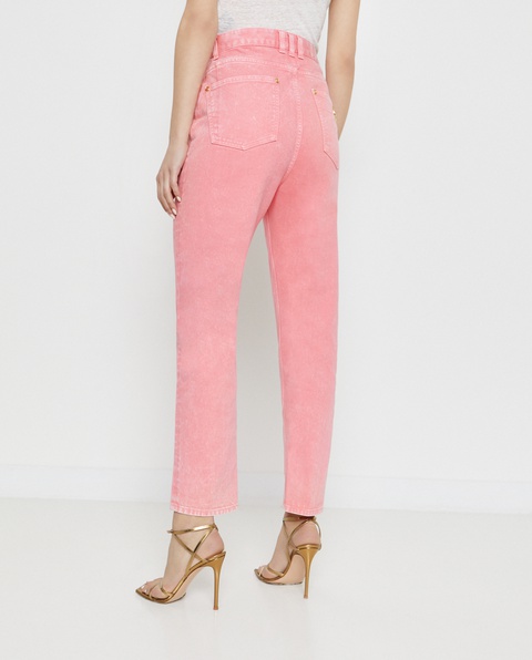 BALMAIN - Różowe jeansy typu boyfriend - zdjęcie produktu nr 2