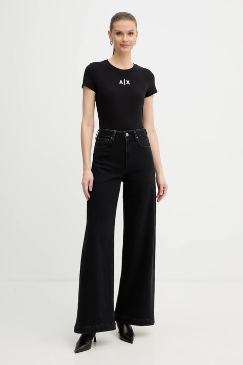 Armani Exchange t-shirt damski kolor czarny XW001382 AF16294 - zdjęcie produktu nr 2