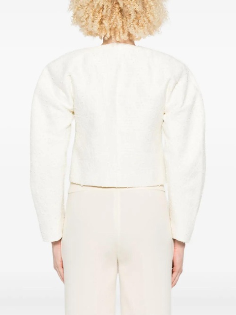 Jacquemus cropped tweed jacket - White - zdjęcie produktu nr 2