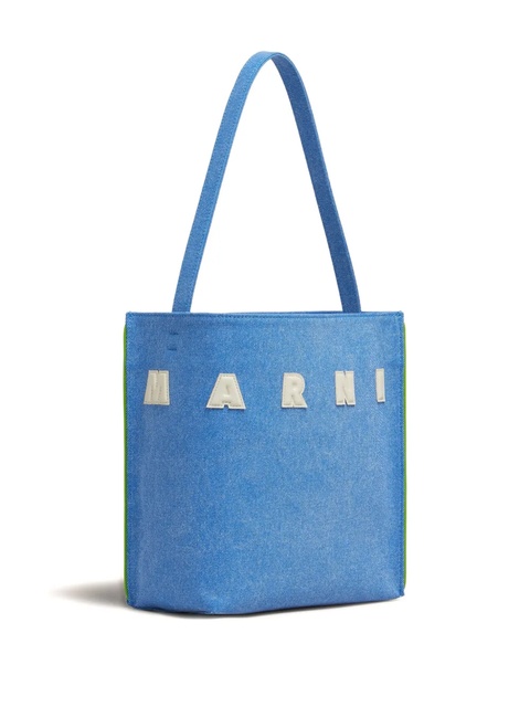Marni logo-patch tote bag - Blue - zdjęcie produktu nr 2
