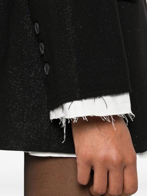 Eleh frayed-hem button blazer - Black - zdjęcie produktu nr 2