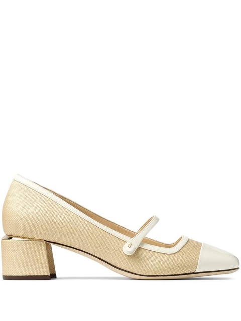 Jimmy Choo Elisa 45mm Leather Pumps - Neutrals - zdjęcie produktu nr 1