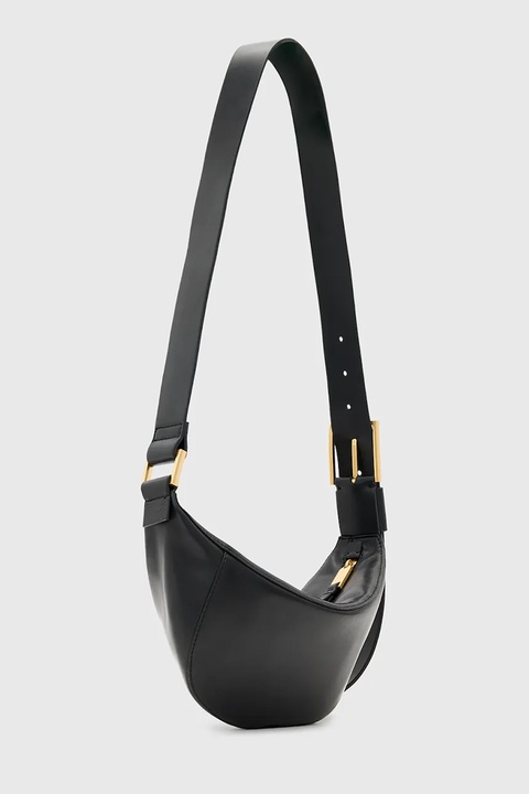 AllSaints torebka skórzana LUNA kolor czarny W192XD - zdjęcie produktu nr 1