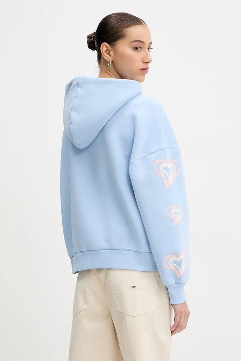 Karl Kani bluza damska kolor niebieski z kapturem z nadrukiem 61210082 - zdjęcie produktu nr 2