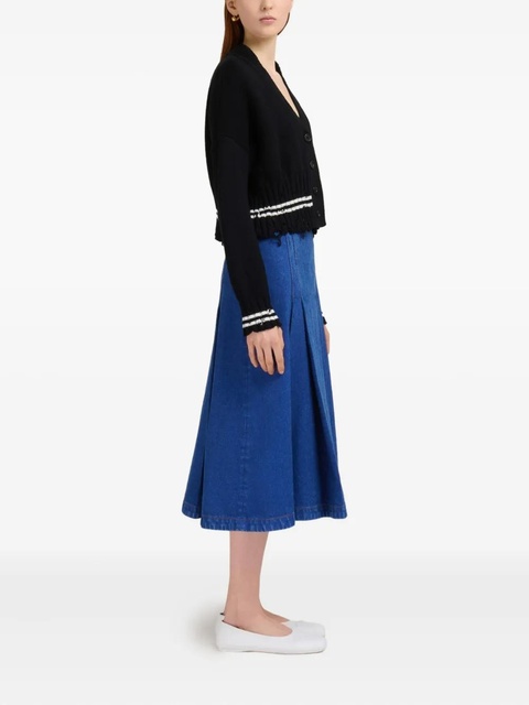 Marni pleate-detailed denim skirt - Blue - zdjęcie produktu nr 2