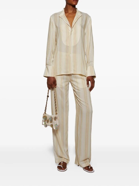 Victoria Beckham striped elastic-waist trousers - Neutrals - zdjęcie produktu nr 1