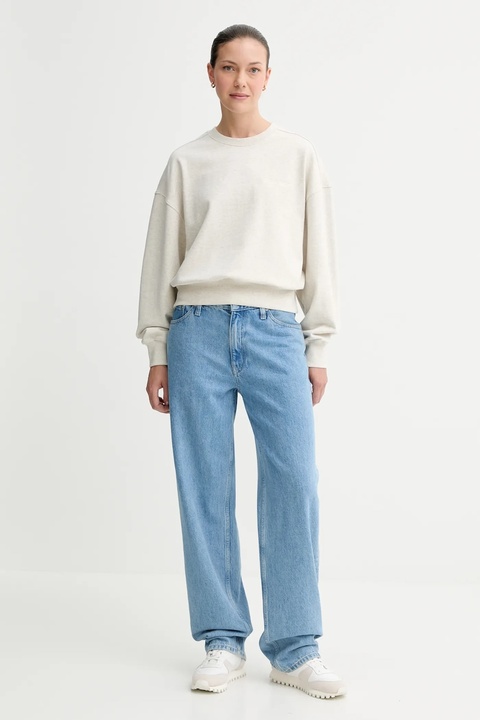 Calvin Klein bluza bawełniana damska kolor szary z aplikacją LV044C209G - zdjęcie produktu nr 2