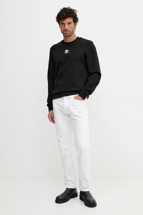 Lacoste bluza bawełniana kolor czarny z nadrukiem SH2736 - zdjęcie produktu nr 2