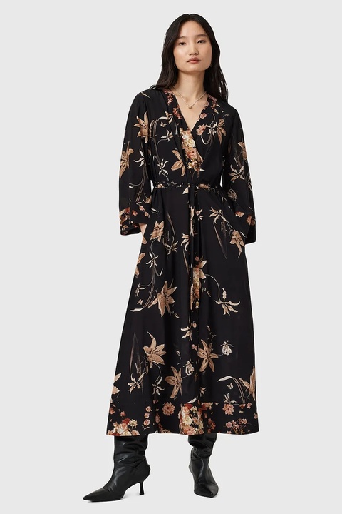 AllSaints sukienka DIANA kolor czarny maxi rozkloszowana W020DD - zdjęcie produktu nr 1