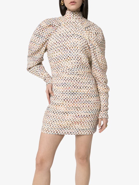 ROTATE BIRGER CHRISTENSEN Kim pouf-sleeve mini dress - White - zdjęcie produktu nr 2