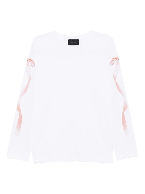Simone Rocha ribbon-printed T-shirt - White - zdjęcie produktu nr 1