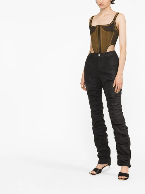 MISBHV ruched vegan leather trousers - Grey - zdjęcie produktu nr 1