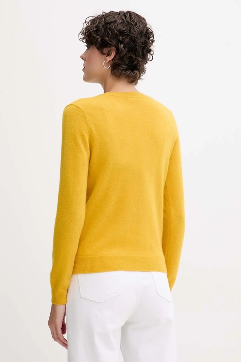 United Colors of Benetton sweter wełniany damski kolor żółty lekki - zdjęcie produktu nr 2