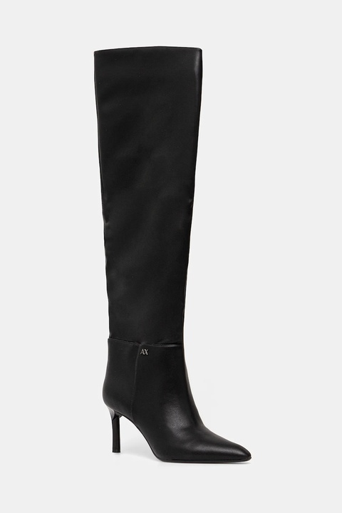 Armani Exchange kozaki damskie kolor czarny na szpilce lekko ocieplone XW001646 AF13876 UC001 - zdjęcie produktu nr 2