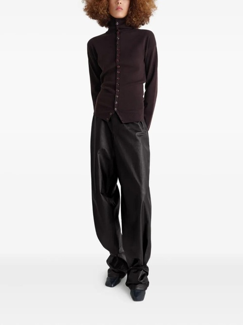 LEMAIRE adjustable-leg leather trousers - Black - zdjęcie produktu nr 2