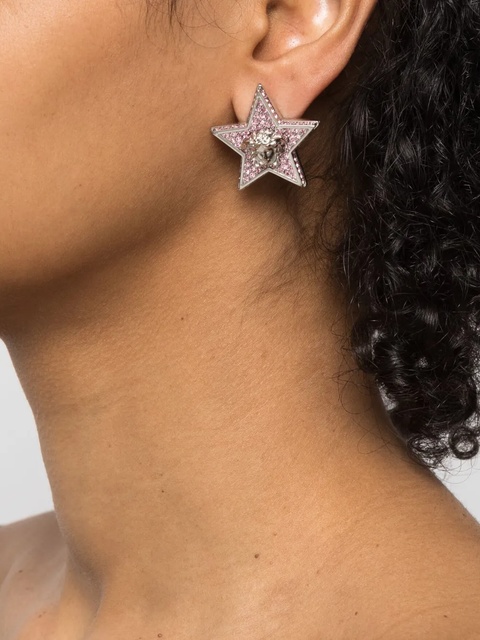 Versace Medusa Star crystal-embellished stud earrings - Silver - zdjęcie produktu nr 2