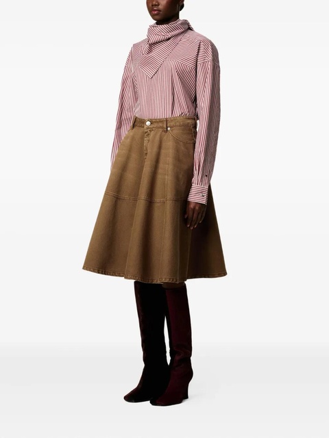 AMI Paris cotton midi skirt - Brown - zdjęcie produktu nr 2