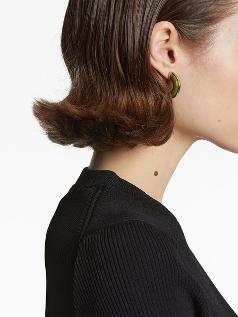 Proenza Schouler enamel mini hoop earrings - Green - zdjęcie produktu nr 2
