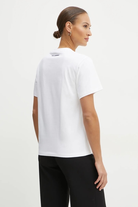 Karl Lagerfeld t-shirt bawełniany damski kolor biały A1W17100 - zdjęcie produktu nr 1