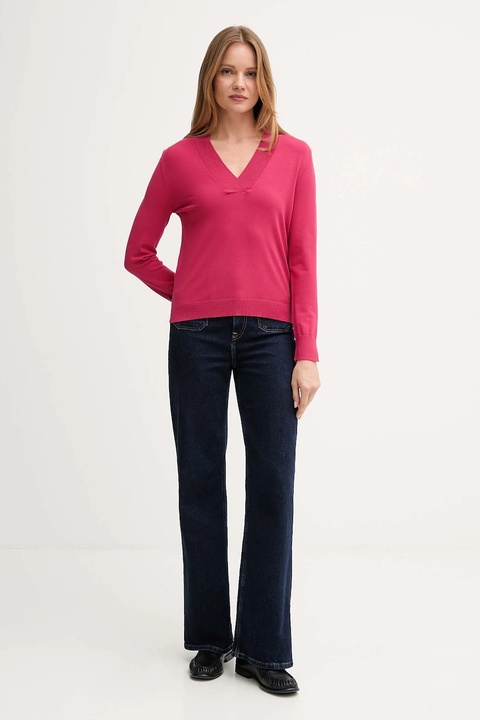 United Colors of Benetton sweter damski kolor różowy lekki 1W2AD4034 - zdjęcie produktu nr 1