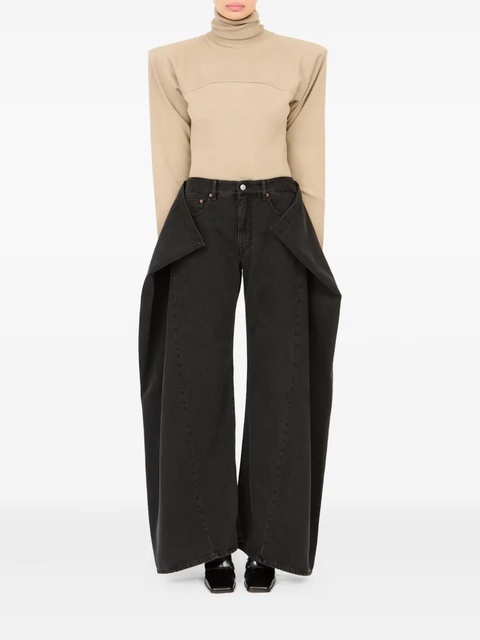MM6 Maison Margiela five-pocket draped jeans - Black - zdjęcie produktu nr 2