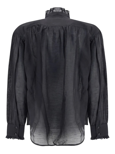 MARANT ÉTOILE Pamias ruffled top - Black - zdjęcie produktu nr 2