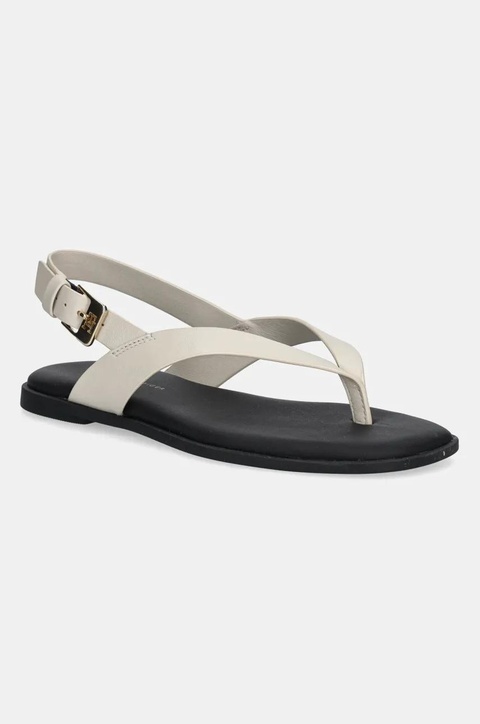 Tommy Hilfiger sandały skórzane COLOR BLOCK THONG FLAT SANDAL damskie kolor beżowy FW0FW08883 - zdjęcie produktu nr 1