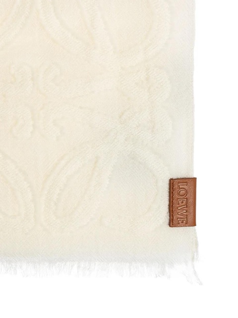 LOEWE Anagram-embossed scarf - White - zdjęcie produktu nr 2