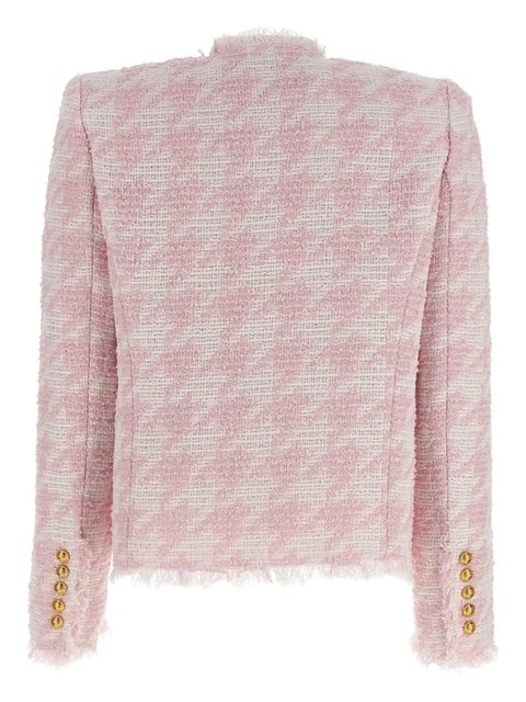 Balmain tweed frayed-edge blazer - Pink - zdjęcie produktu nr 2