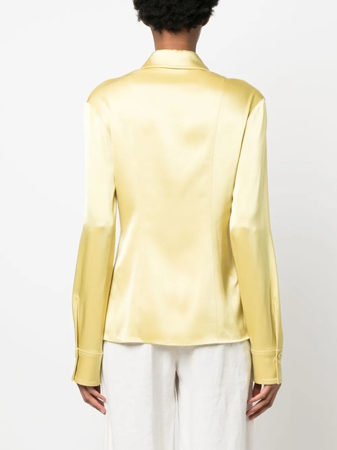 Nanushka oversize-collar long-sleeve shirt - Yellow - zdjęcie produktu nr 2