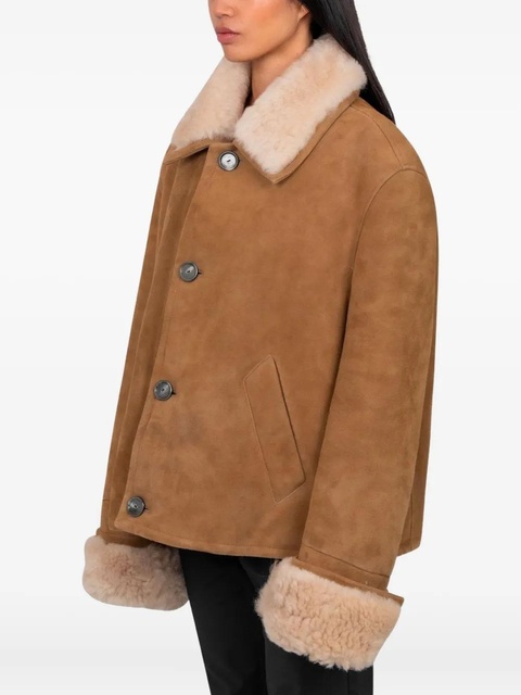 AMI Paris buttoned shearling jacket - Brown - zdjęcie produktu nr 2