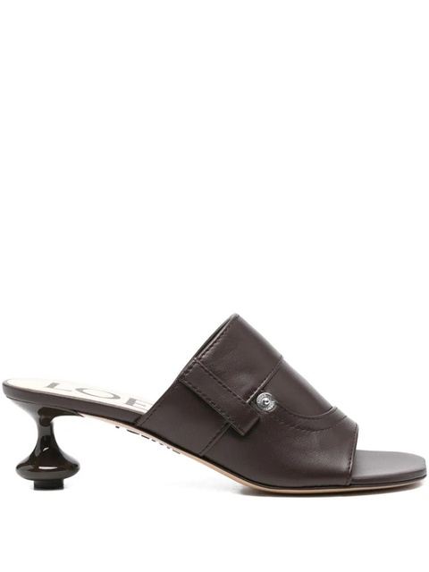 LOEWE 45mm Toy leather-band sculpted-heel sandals - Brown - zdjęcie produktu nr 1