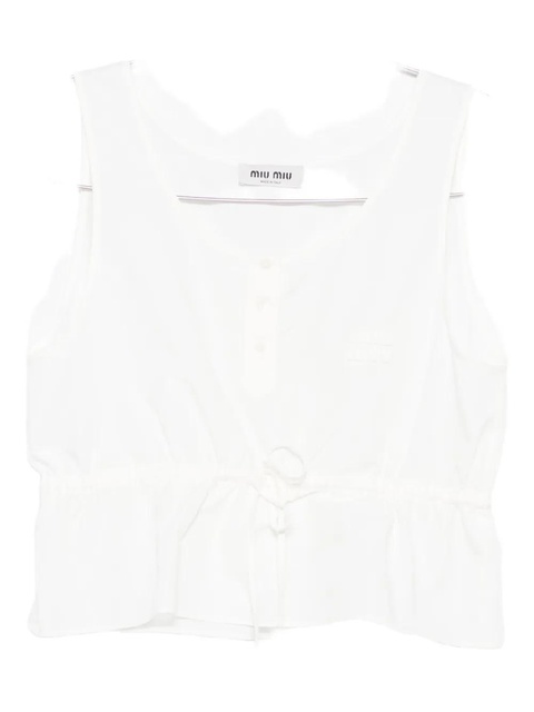 Miu Miu drawstring top - White - zdjęcie produktu nr 2
