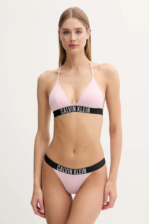Calvin Klein biustonosz kąpielowy kolor różowy lekko usztywniona miseczka LV00Q62854 - zdjęcie produktu nr 2