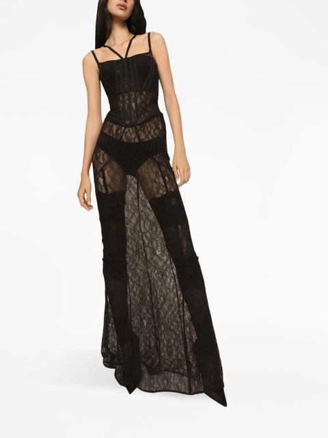 Dolce & Gabbana x Kim semi-sheer corset gown - Black - zdjęcie produktu nr 2