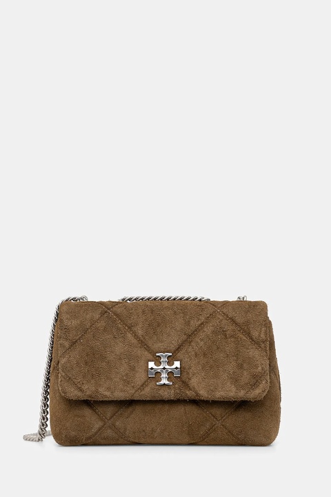 Tory Burch torebka skórzana Kira Diamond Quilt kolor zielony 169170.300 - zdjęcie produktu nr 1