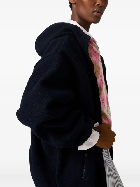 Miu Miu cotton fleece zip-front hoodie - Blue - zdjęcie produktu nr 2