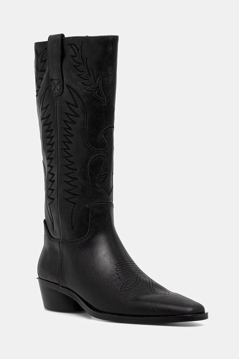 Steve Madden kowbojki skórzane Trevi damskie kolor czarny na słupku 11004909 - zdjęcie produktu nr 1